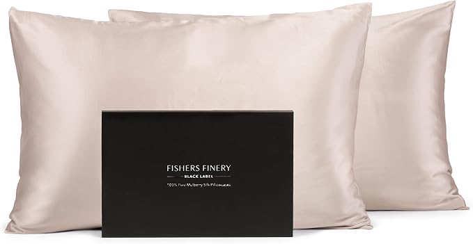 Fishers Finery 30mm 100% Pure Mulberry Silk Pillowcase Set, Quality Tested by FishersFinery
