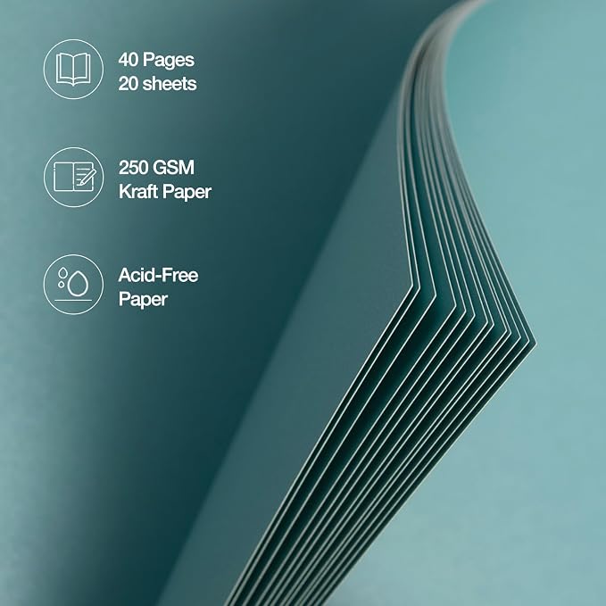 potricher 12 x 12 Inch DIY Scrapbook Album 40 Pages Hardcover Kraft Paper Scrap - Image 5