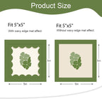 5x5 Picture Frame with Wavy Mat, Wooden Real Glass 5 x 5 Photo Frame - Image 2