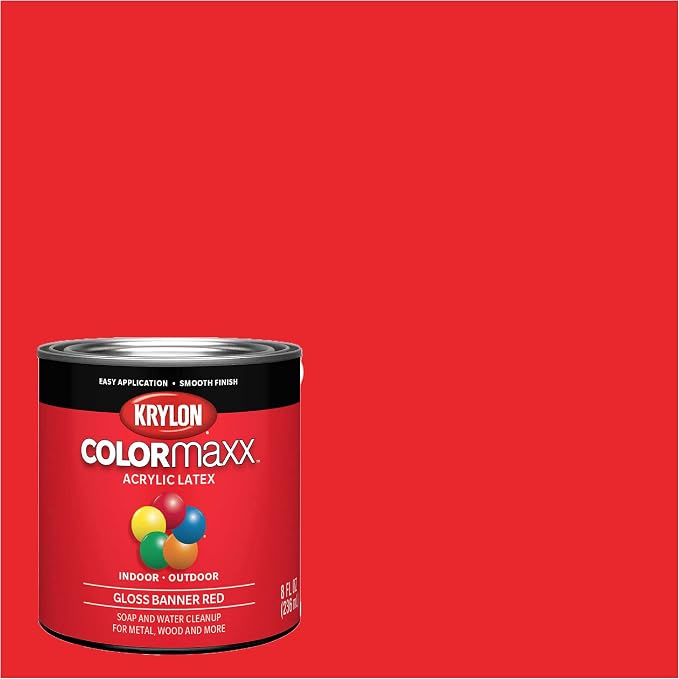 Krylon ColorMaxx Gloss Interior/Exterior Acrylic Latex Paint, Banner Red - Image 2