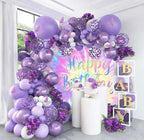 8x6ft Tie Dye Happy Birthday Backdrop Macaron Pastel Girls Birthday Background - Image 9
