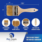 Pro Grade 3" Chip Brushes, Disposable Paint Brushes, - Image 2