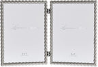 Lawrence Frames Metal Frame, Rope Design, Brushed Nickel, 5x7 Double by LawrenceFrames