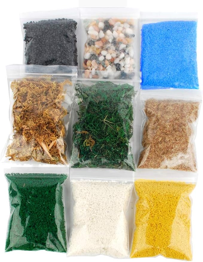 NWFashion 9 Bags Total 300Gram Scenery Basing Material Kit，Stone, Moss Stick by NWFashion