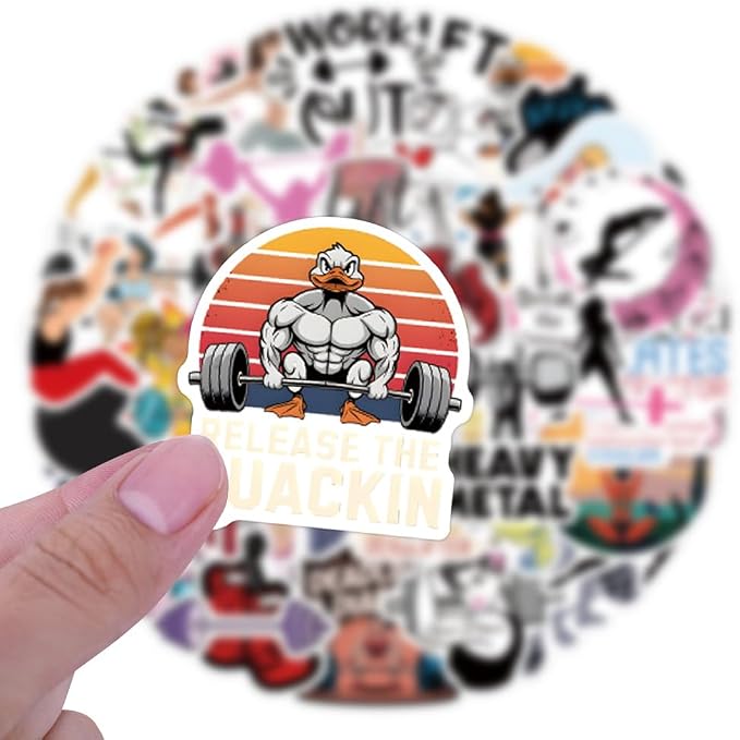 55 pcs Fitness Gym Workout Stickers, Motivational Weightlifting Yoga Exercise - Image 3