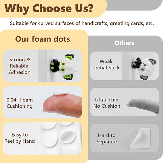 400 PCS 1mm Double Sided Foam Dots 0.4" Foam Round Dots 3D Foam Tape Craft - Image 4