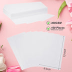 PATIKIL 100 Pcs Pure Cotton Watercolor Paper 140lb/300 GSM Water Coloring Paint - Image 2