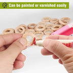 FoDau770 10pcs Natural Beech Wooden Rings, Unfinished Solid Wood Rings Heavy - Image 6
