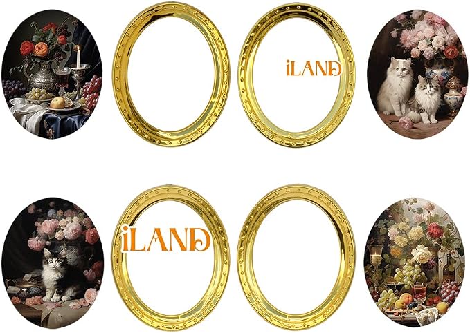 iLAND Miniature Dollhouse Accessories, 4 Dollhouse Picture Frames Set w/Printed - Image 2