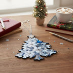 Blue Jay Christmas Tree Acrylic Suncatcher, Faux Stained Glass Indoor Window - Image 2