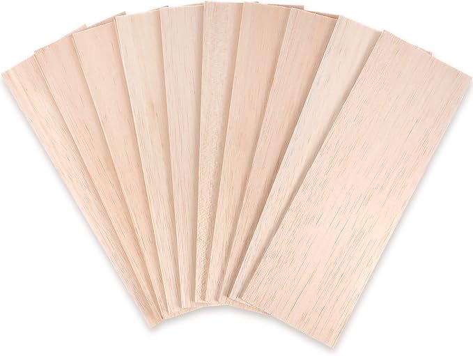 Namalu 10 Pack Balsa Wood Sheets 12 x 4 x 0.12 Inches-3 mm Thick Unfinished by Namalu