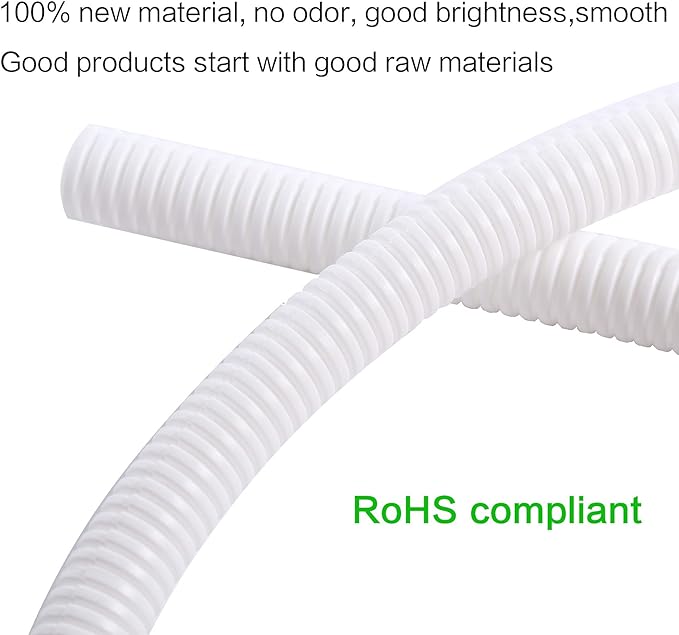 Alex Tech 50ft - 1/4 inch Split Wire Loom Tubing - White - Image 2