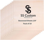Basswood Sheets for Crafts 1/8 inch, 3mm Plywood Sheets for Laser Cutting by SSCustomPRODUCTS
