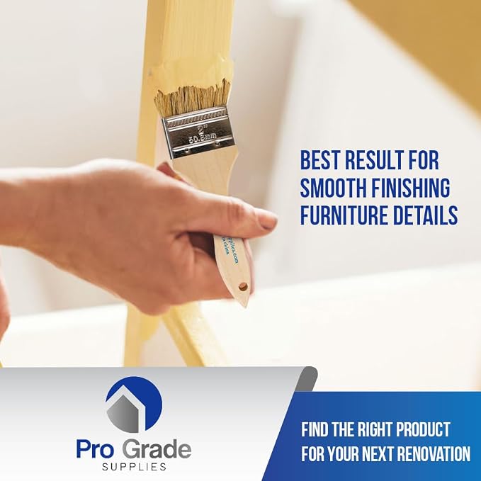 Pro Grade - Chip Paint Brushes - 12 Ea 2 Inch Chip Paint Brush Light Brown - Image 5