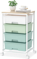 SYKIARIOL Utility Cart with 4 Drawers, Rolling Storage Cart with Drawers by SYKIARIOL