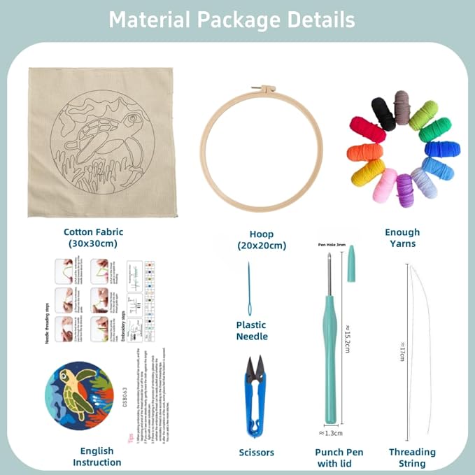 DIY Punch Needle Kits Siamese Cat in Flowers Easy - Image 2