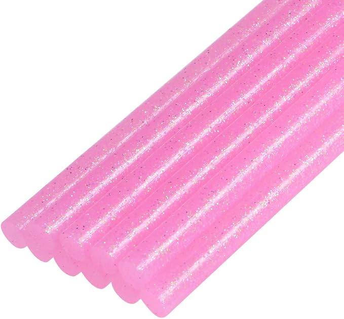 uxcell Mini Hot Glue Sticks for Glue Gun 0.27-inch x 4-inch Dark Pink Glitter by uxcell