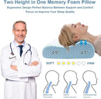 Anvo Memory Foam Pillow, Neck Contour Cervical Orthopedic Bed Pillow - Image 2