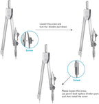 EBOOT Student Geometry Math Set, Drawing Compass and 6 Inch Swing Arm - Image 4