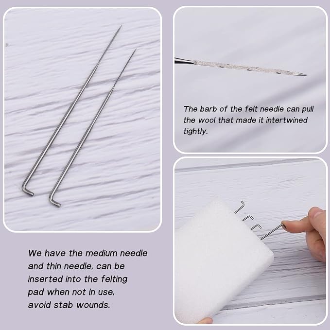 QMNNMA Needle Felting Kits for Beginners, Cow Cat Wool Felting Kit | Needle - Image 6