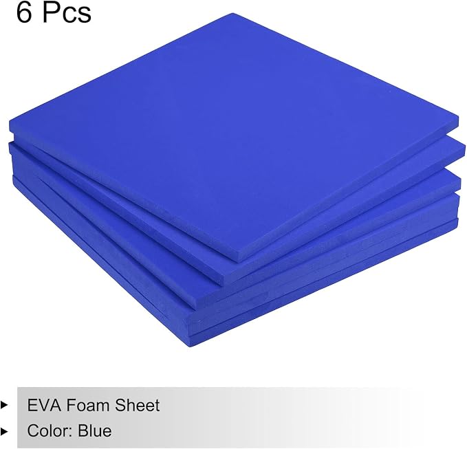 MECCANIXITY EVA Foam Sheets Blue 9.8 Inch x 9.8 Inch 10mm Thick Crafts Foam - Image 3