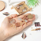 FASHEWELRY 24Pcs Gold Foil Resin Wood Earring Charms Teardrop Drop Rectangle - Image 5