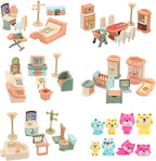 BananMelonBM 50 Pack Kids Little Dollhouse Furniture Set Toys House Big Dreams by BananMelonBM