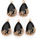 FASHEWELRY 50Pcs Faceted Teardrop Glass Charms Transparent Crystal Drop Pendants by FASHEWELRY