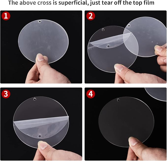 4Inch Round Acrylic Blanks Ornament 20Pcs Clear Acrylic Disc Circle | - Image 6