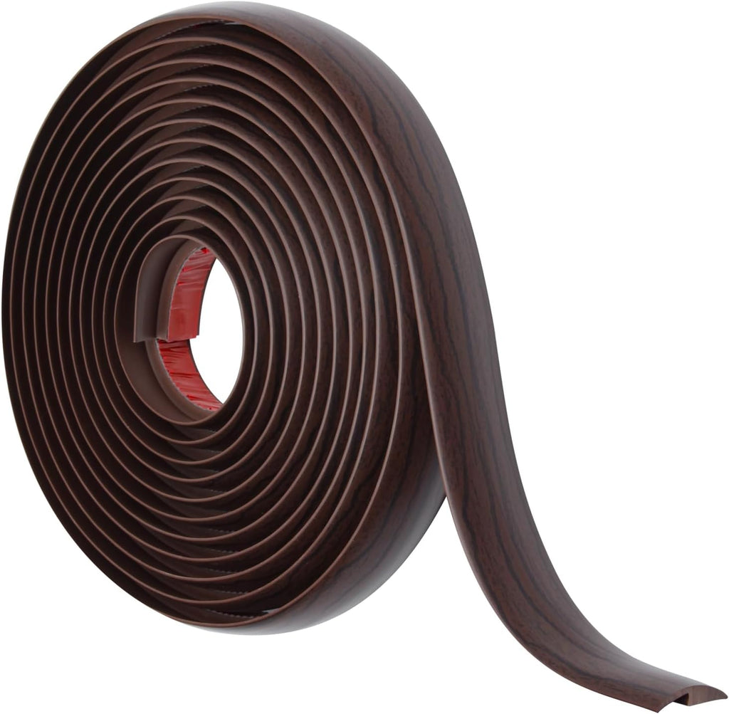 Floor Transition Strip Self Adhesive Carpet & Flooring Transitions Edging Trim Strip PVC Threshold Transitions Suitable for Threshold Height Less Than 5mm (20Ft, Black Walnut)