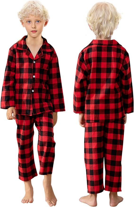 Schbbbta Family Matching Pajamas Holiday Sleepwear Long Sleeve Pjs Sets