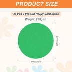 MECCANIXITY 24 Pcs Circle Card Stock, 3 Inch Round Cutouts Paper Thick - Image 2