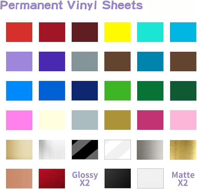 Lya Vinyl 68 Pack Permanent Vinyl, Self Adhesive Vinyl Sheets - Image 2