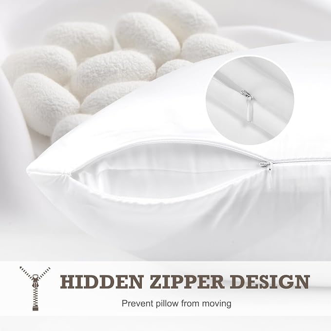 100% Mulberry Silk Pillowcase 2 Pack, King Size Silk Pillow Cases - Image 5