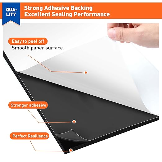 MAGZO 8Pcs Adhesive Foam Padding 1/2 in Thick X 4 in X 4 in, Closed Cell Foam - Image 3
