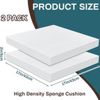 Frienda 2 Pack 2" x 17" x 17"Upholstery High Density Foam Cushion Replacement - Image 2