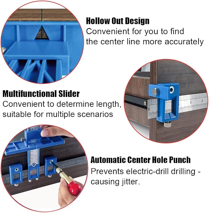 King&Charles Cabinet Hardware Jig & Automatic Center Punch Set. | Avoid Jitter - Image 3