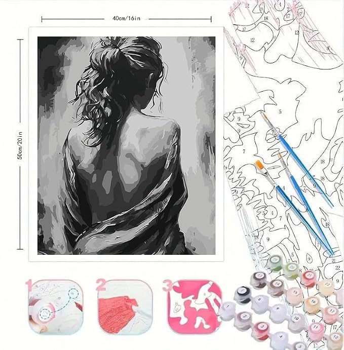 Easy Paint by Numbers Kit for Adults Beginner, People Adult Paint by Number - Image 2