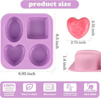 Sakolla 3 Pack Silicone Soap Molds, 4 Cavities Heart, Round and Oval Silicone - Image 3
