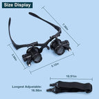 LXIANGN LED Head Mount Magnifier 10X 15X 20X 25X Hands-Free Magnifying Glass - Image 3