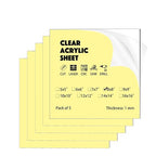5 Pack 8"x8"x0.04" Thick Acrylic Sheets Transparent Plexiglass Panels by PLUSCHEN