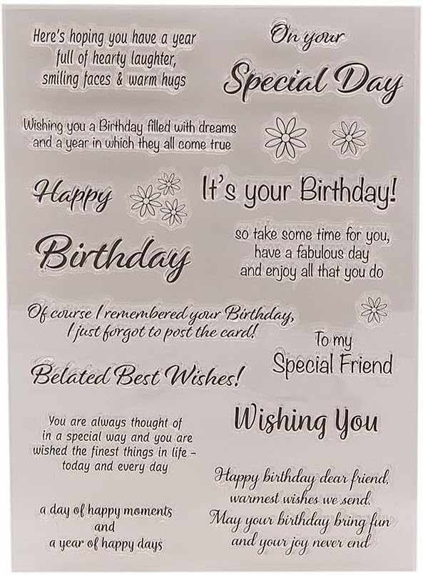 Special Day Blessing Words Clear Stamps Silicone Stamp Cards - Image 3