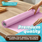 PerkHomy Light Pink Kraft Paper Roll 17.5" x 760" - Image 3