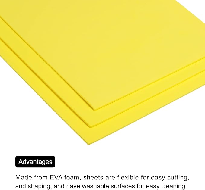 MECCANIXITY EVA Foam Sheets Yellow 7.6 Inch x 5.9 Inch 2mm Thickness - Image 5