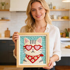 INFUNLY Cool Cat Punch Needle Kit Heart Cat DIY Embroidery Punch Needle Set - Image 6