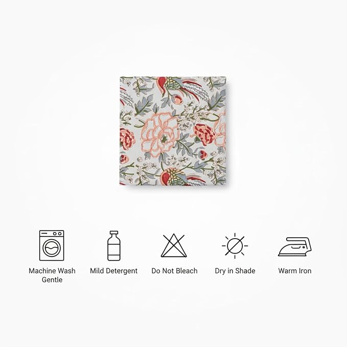 E-Tailor® Hand-Block Printed Pre-Cut Floral Cotton Fabric - Image 4