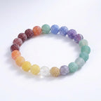 36pcs Natural Matte Rainbow Oxidized Gemstone Beads，10mm Frosted Round Loose - Image 4