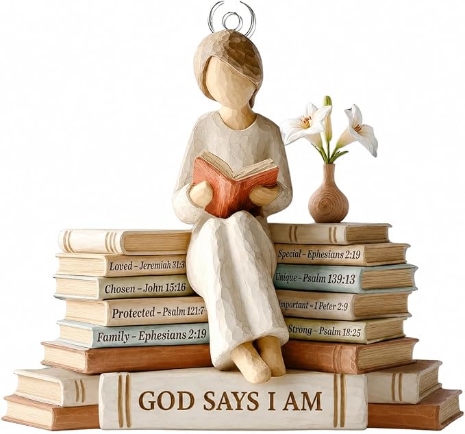 Christian Gifts for Women, God Says I Am Bible Verse Ornament, Religious by KATINAT