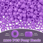 QPIXVB Pony Beads, Barrel Shaped, - Image 2