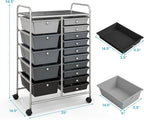 Giantex 15 Drawers Rolling Cart, Classroom Organizers, Storage Cart - Image 3